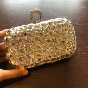 Silver Rhinestones Evening Clutch